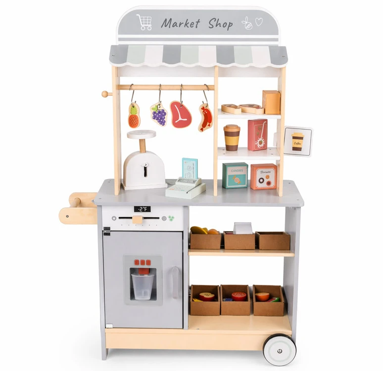 Jokomisiada Wooden shop for children - interactive MARKET with ice cube maker ZA6167