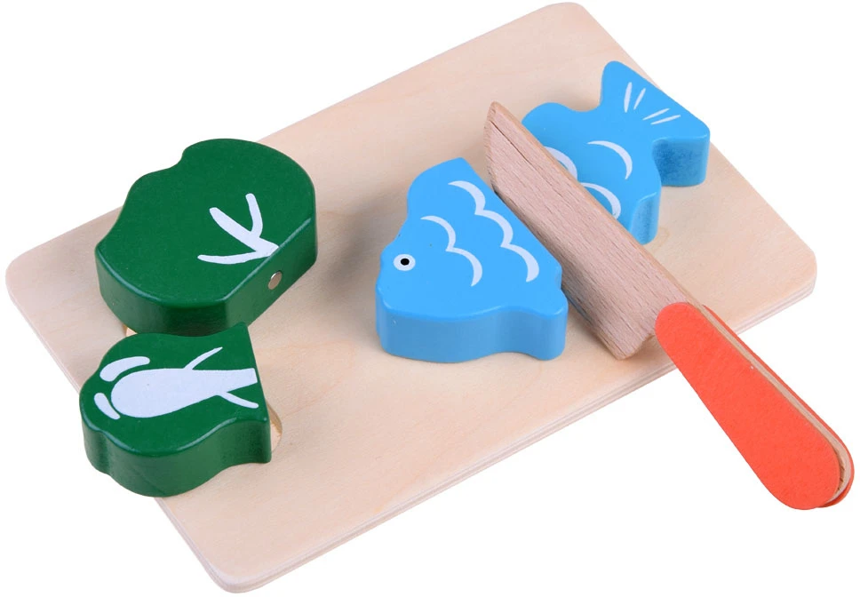 Jokomisiada Wooden fruit and vegetable cutting board with magnet, BOX, knife, ZA4121