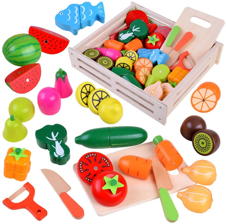 Jokomisiada Wooden fruit and vegetable cutting board with magnet, BOX, knife, ZA4121