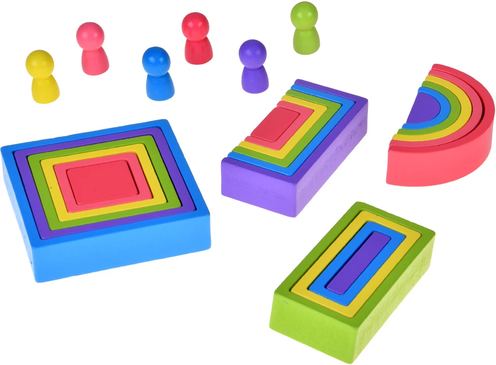 Medinė Montessori dėlionė Jokomisiada - skirtingų formų detalės ZA5859