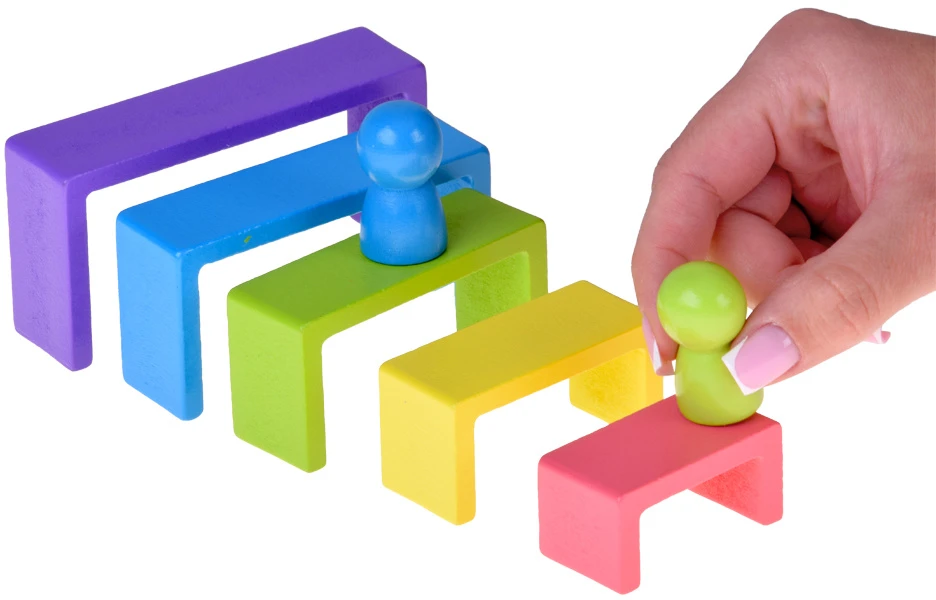 Medinė Montessori dėlionė Jokomisiada - skirtingų formų detalės ZA5859