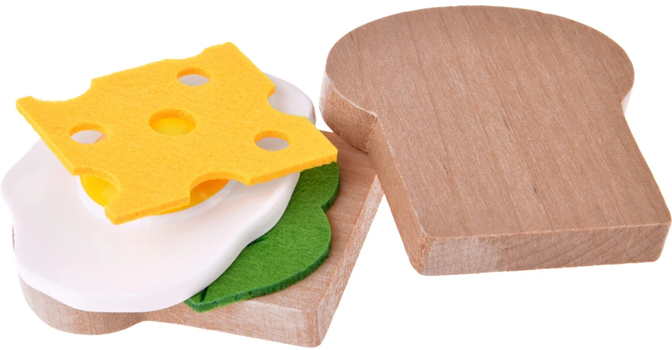 Jokomisiada Wooden Set Toaster Coffee Machine Mixer + Accessories – Small Pretend Play Appliances ZA5929
