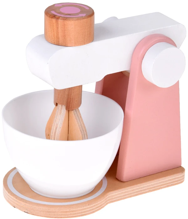 Jokomisiada Wooden Set Toaster Coffee Machine Mixer + Accessories – Small Pretend Play Appliances ZA5929
