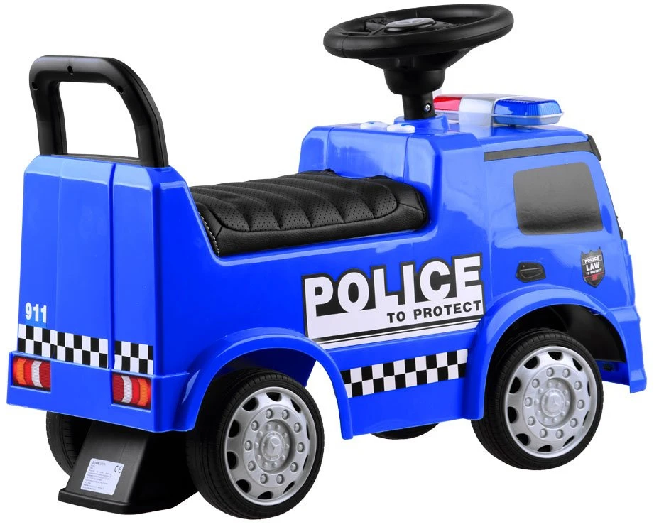Jokomisiada Mercedes policijos važiavimas žaislinio automobilio Pusher