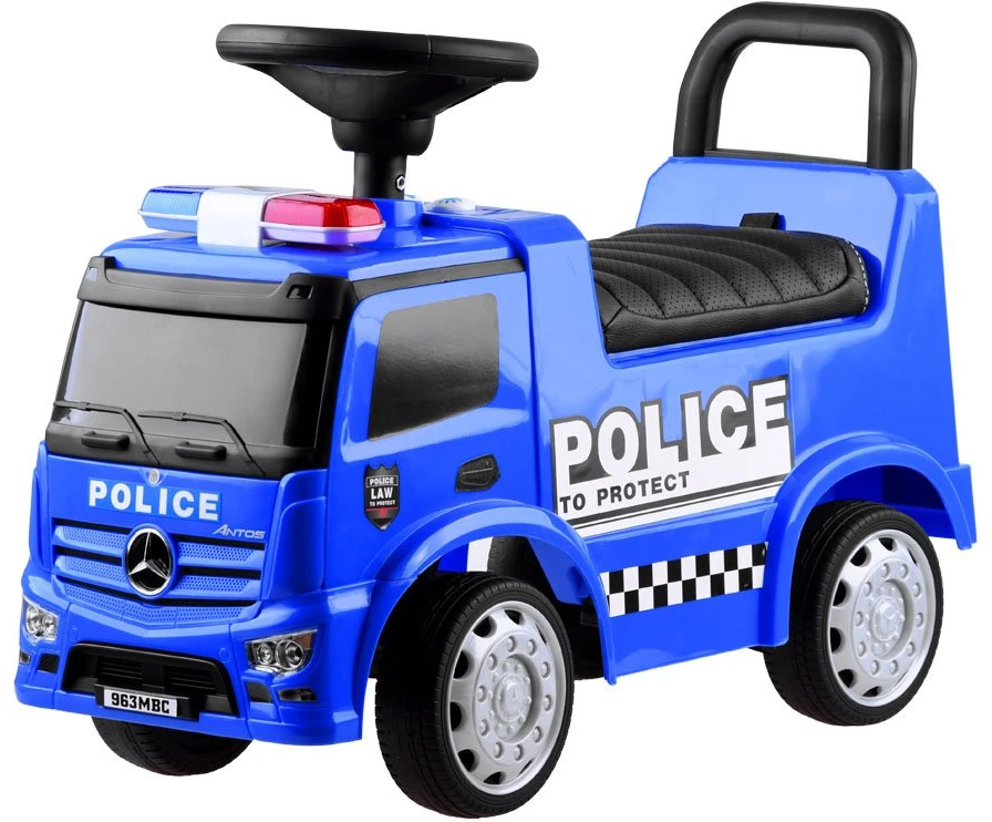 Jokomisiada Mercedes policijos važiavimas žaislinio automobilio Pusher