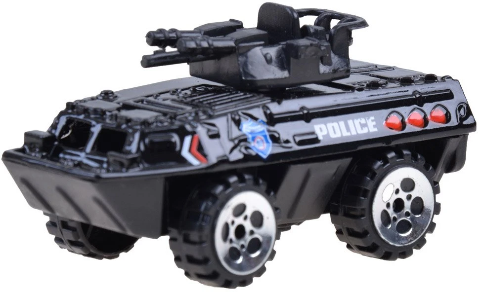 Jokomisiada Metaliniai automobiliai, 6 PCS policijos rinkinys Springs