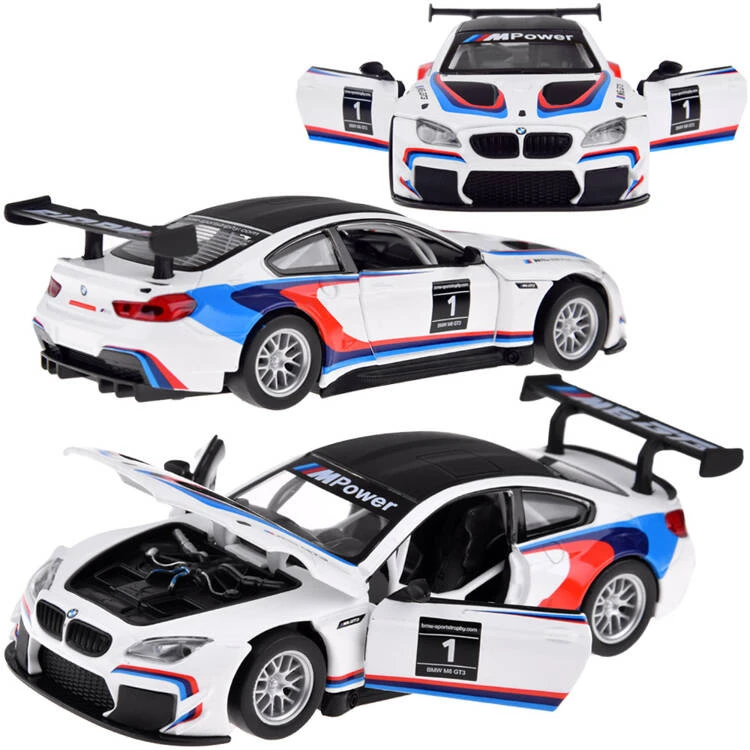 Jokomisiada Metalo automobilių sporto modelis „BMW M6 GT3“ skalė 1:32 Šviesos garsas ZA4613