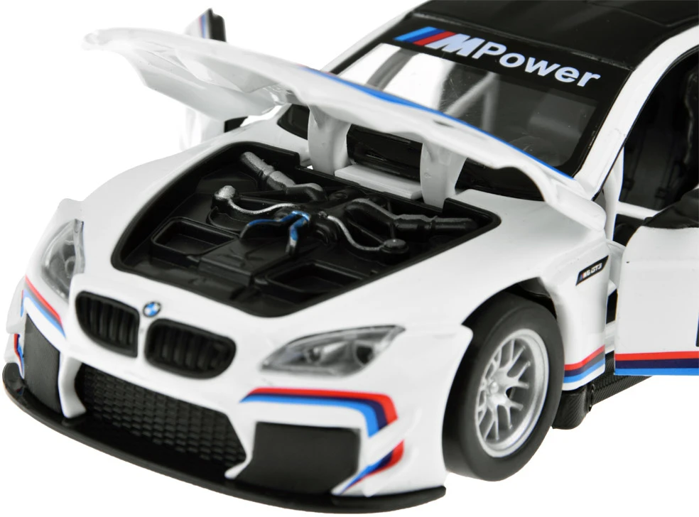 Jokomisiada Metalo automobilių sporto modelis „BMW M6 GT3“ skalė 1:32 Šviesos garsas ZA4613