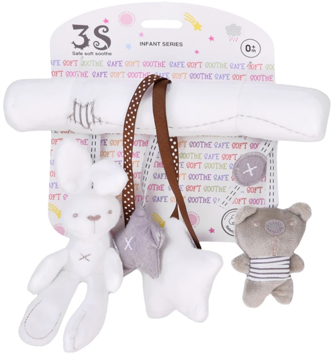 Jokomisiada Mielas minkštas pakabukas vežimėliui ar lovelei, barškutis su melodija ZA5714