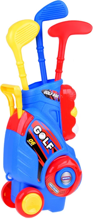 Jokomisiada Mini golfo rinkinys lazdos + kamuoliukai + stovas ant ratukų vaikams SP0804