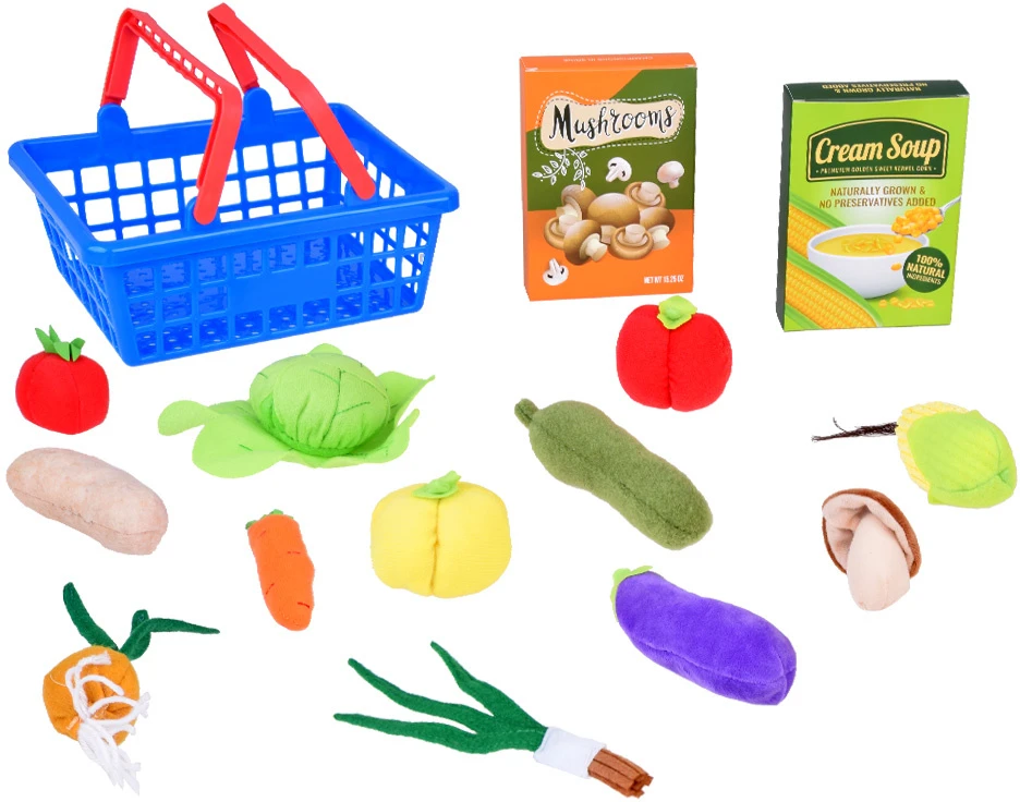 Jokomisiada MINKŠTAS PIRKINIŲ krepšelio rinkinys Daržovės Maisto produktai ZA5245