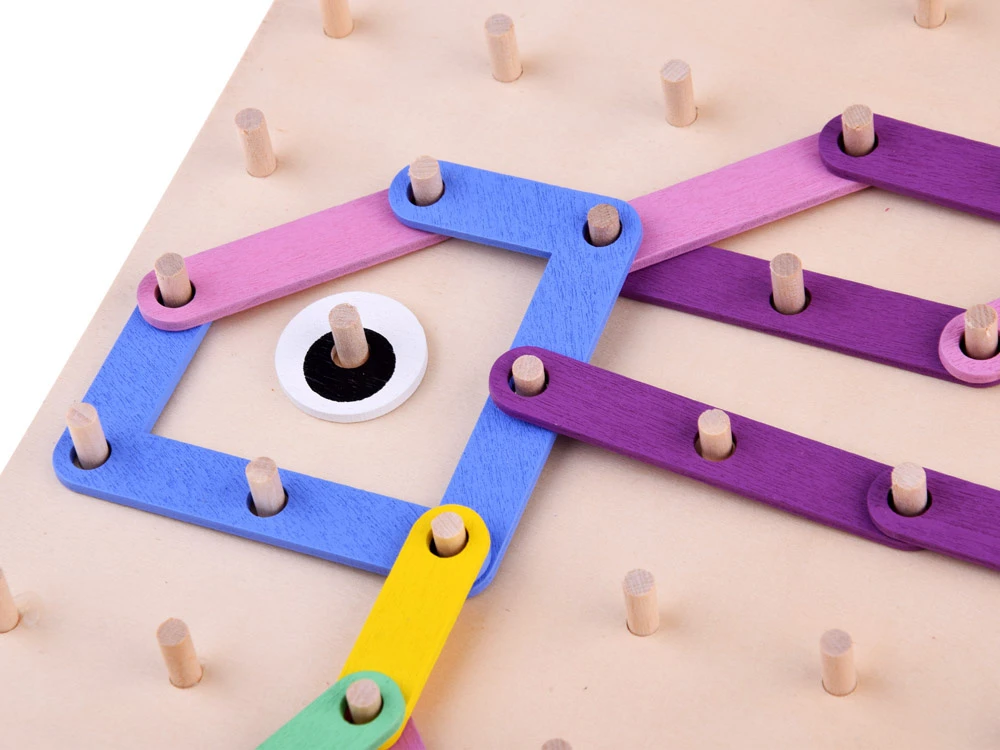 Jokomisiada Montessori dėlionės mediniai spalvingi pagaliukai ZA4686