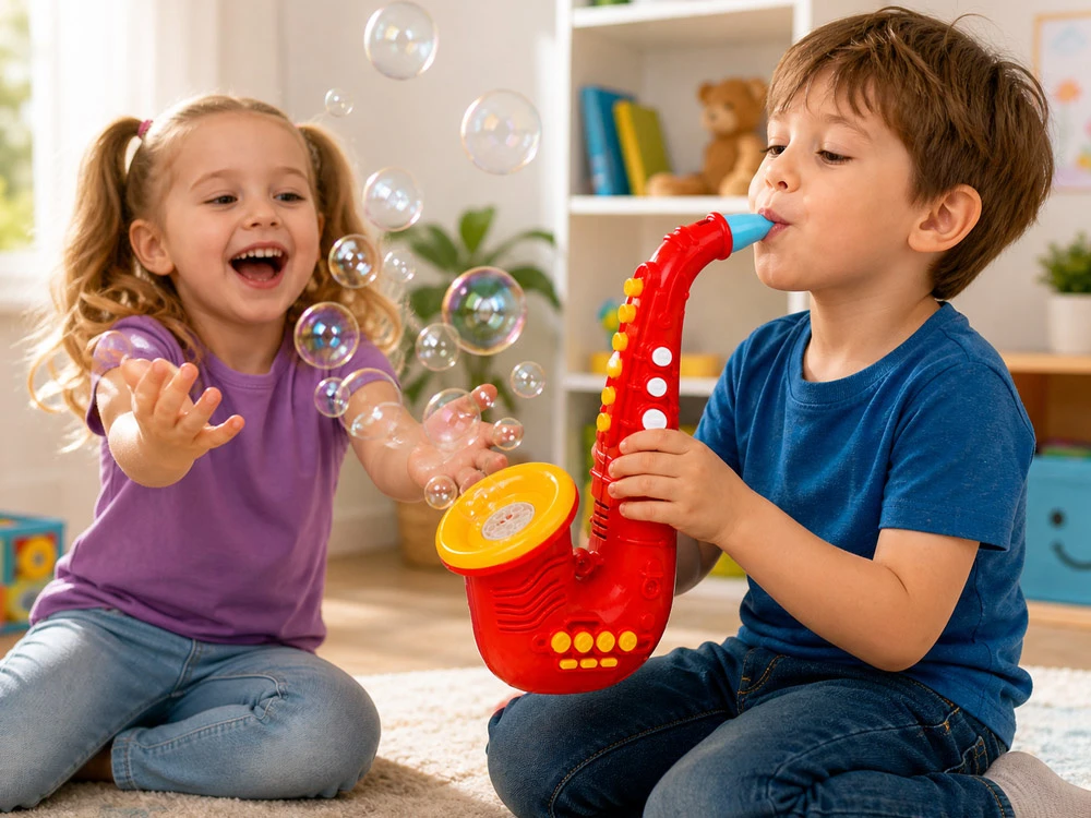 Jokomisiada Soap bubbles - SAXOPHONE bubble machine Sound + light ZA6154 CZ