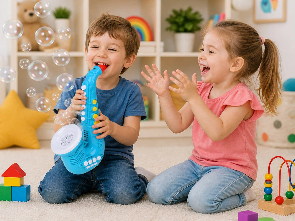 Jokomisiada Soap bubbles - SAXOPHONE bubble machine Sound + light ZA6154 NI