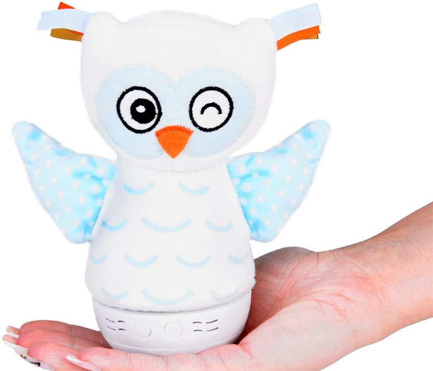 Jokomisiada Naktinė lempa + muzikinė dėžutė 2 viename OWL miego priemonė - spalvą keičianti LED lemputė ZA5190