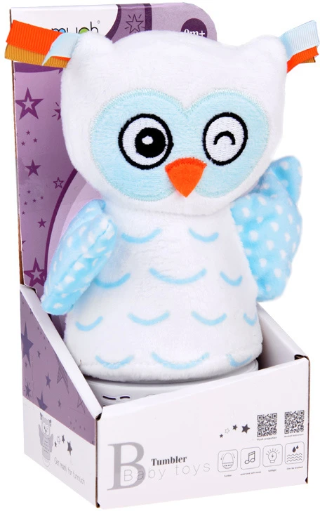 Jokomisiada Naktinė lempa + muzikinė dėžutė 2 viename OWL miego priemonė - spalvą keičianti LED lemputė ZA5190