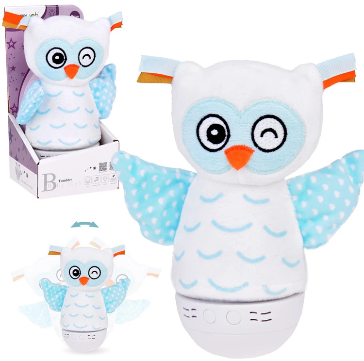 Jokomisiada Naktinė lempa + muzikinė dėžutė 2 viename OWL miego priemonė - spalvą keičianti LED lemputė ZA5190