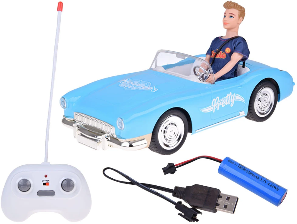 Jokomisiada Nuotolinio valdymo automobilis Retro Cadillac su lėle – stilingas vairuotojas, važiuok su klase RC0746