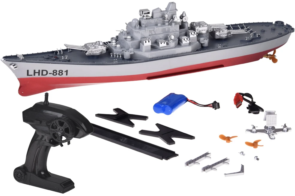Jokomisiada Nuotoliniu būdu valdomas didžiulis laivas „BATTLESHIP LHD-881“, mastelis 1:390, RC0736