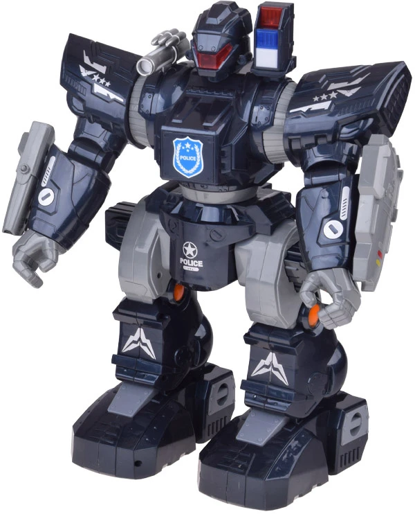 Jokomisiada Remote-controlled POLICE ROBOT - walks, dances, shoots and lights up RC0731