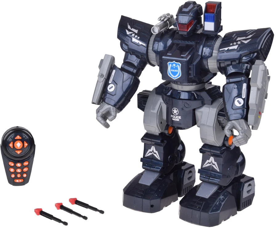 Jokomisiada Remote-controlled POLICE ROBOT - walks, dances, shoots and lights up RC0731