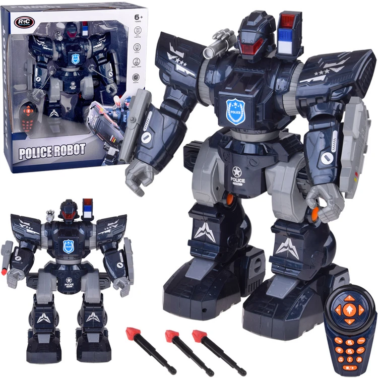Jokomisiada Remote-controlled POLICE ROBOT - walks, dances, shoots and lights up RC0731