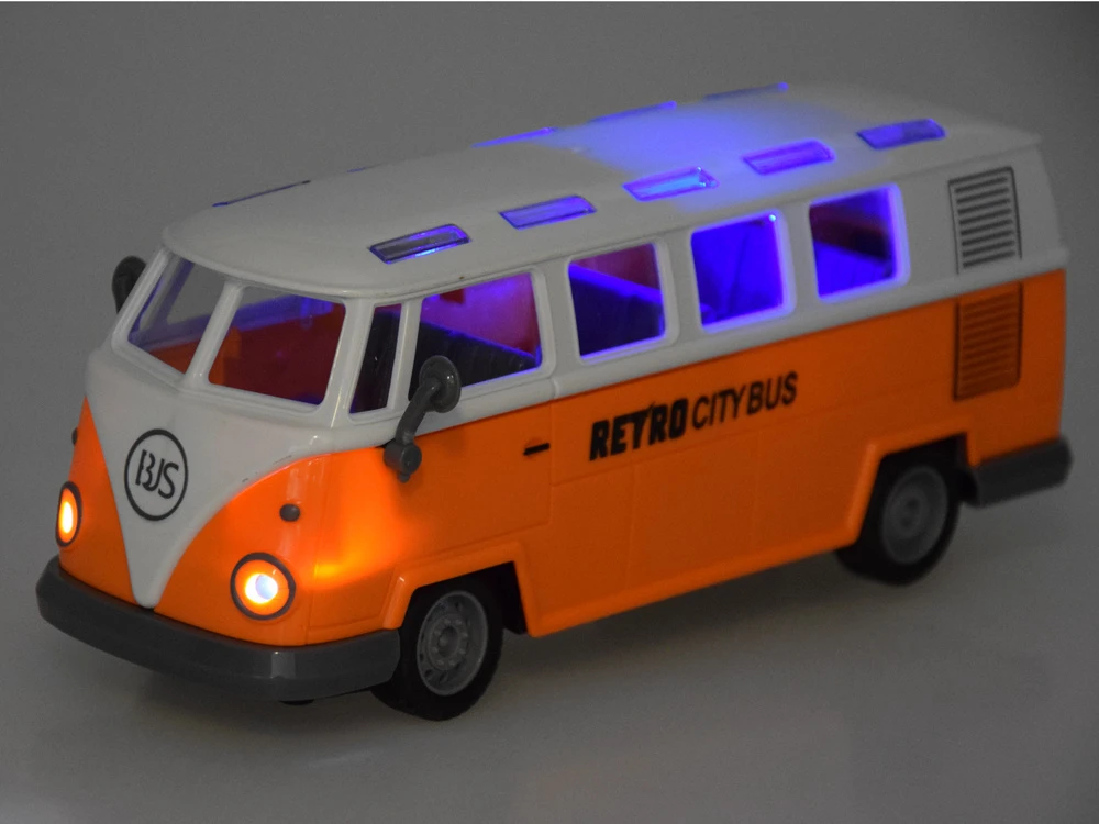 Jokomisiada Šviečiantis autobusas RETRO CITY BUS, valdomas nuotolinio valdymo pulteliu RC0677