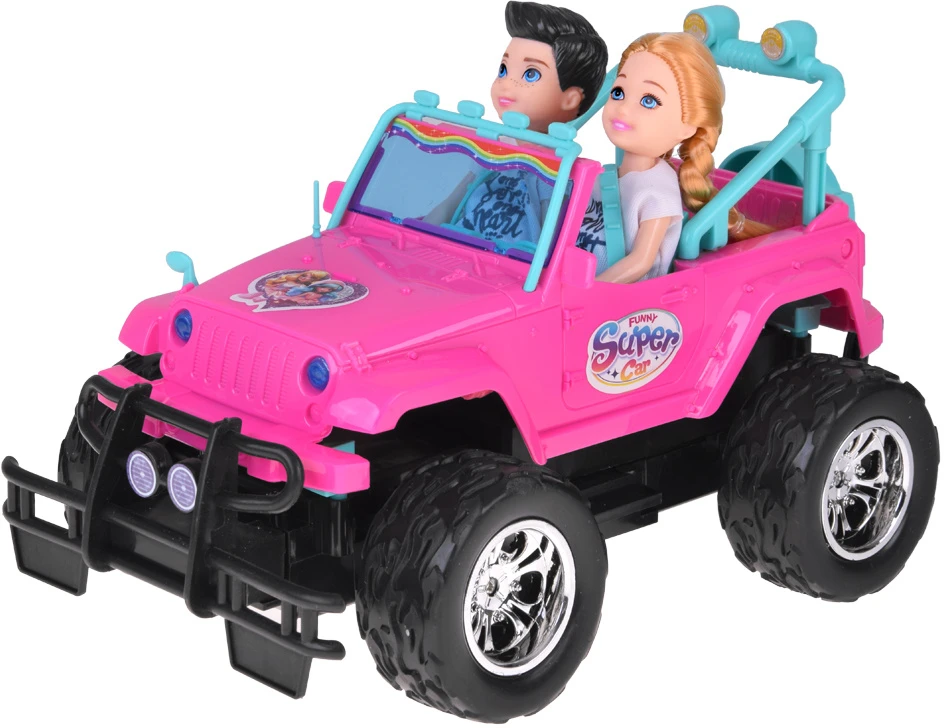 Jokomisiada Remote-controlled Rožinis CAR for dolls + boy and girl RC0734