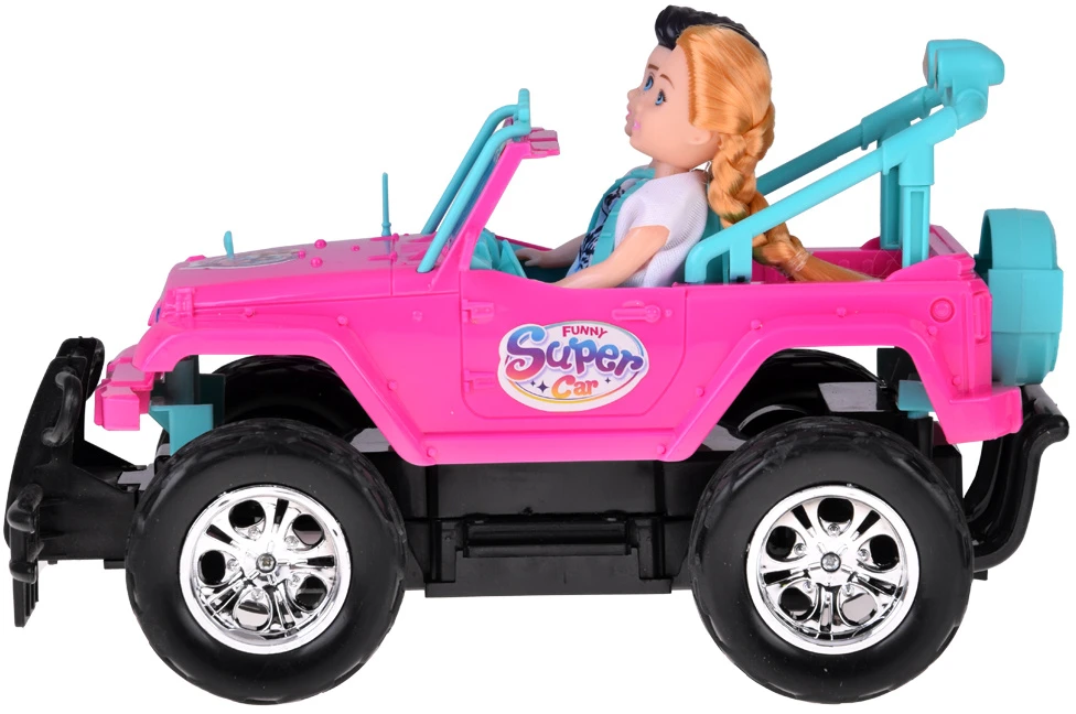 Jokomisiada Remote-controlled Rožinis CAR for dolls + boy and girl RC0734