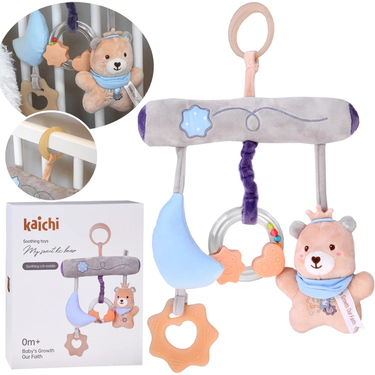 Jokomisiada Crib Hanging Toy with Teddy and Teether – Newborn Gift ZA5878