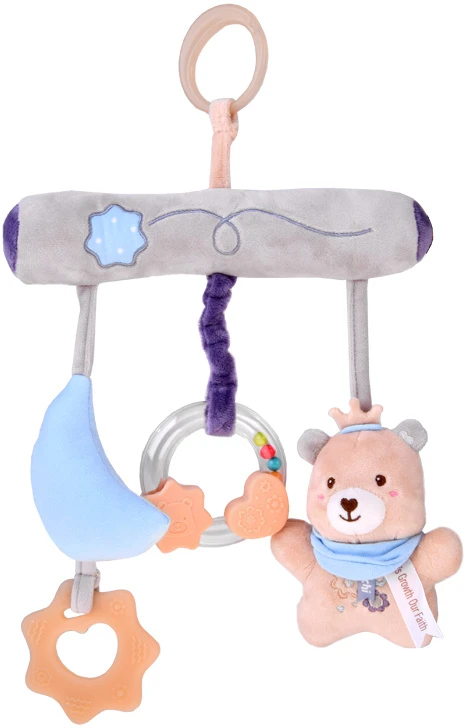Jokomisiada Crib Hanging Toy with Teddy and Teether – Newborn Gift ZA5878