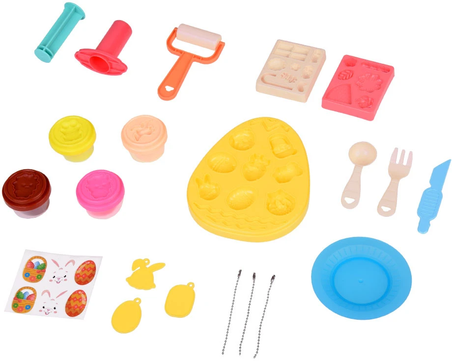 Jokomisiada Pastelinis rinkinys EASTER Plastilinas + formelės + lipdukai ZA5506