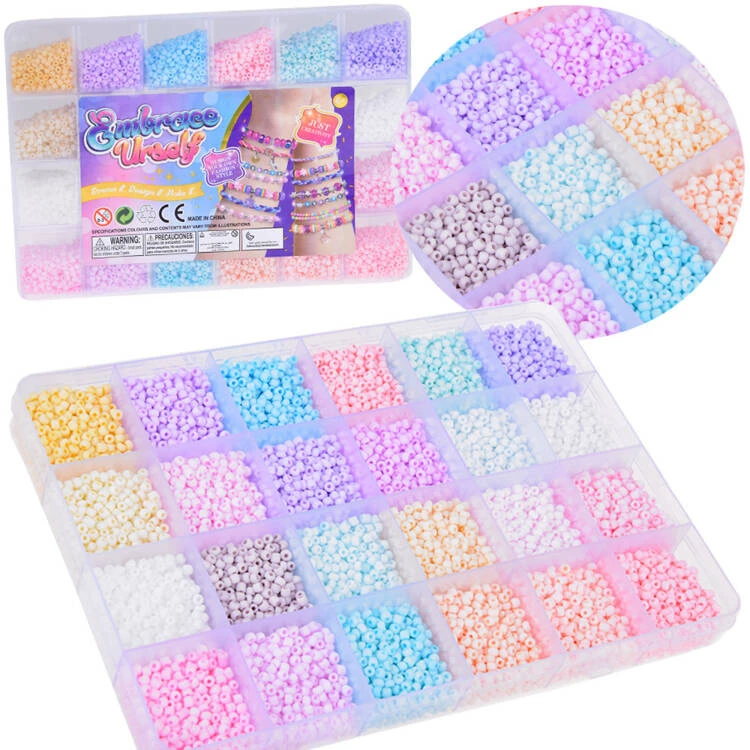 Jokomisiada Pastelinių Friendship Bracelet karoliukų rinkinys 24 spalvų ZA5336