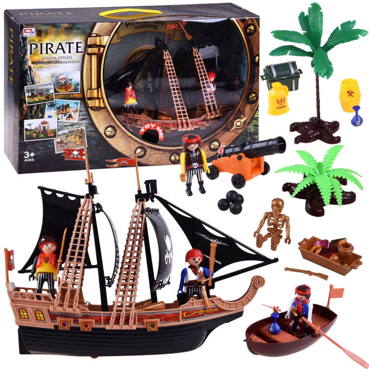 Jokomisiada Piratų laivo figūrų rinkinys patrankos garsas