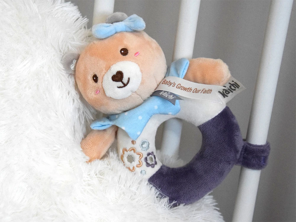 Jokomisiada Pirmasis pliušinis barškutis kūdikiams nuo 0+ meškiukas naujagimiui ZA5877