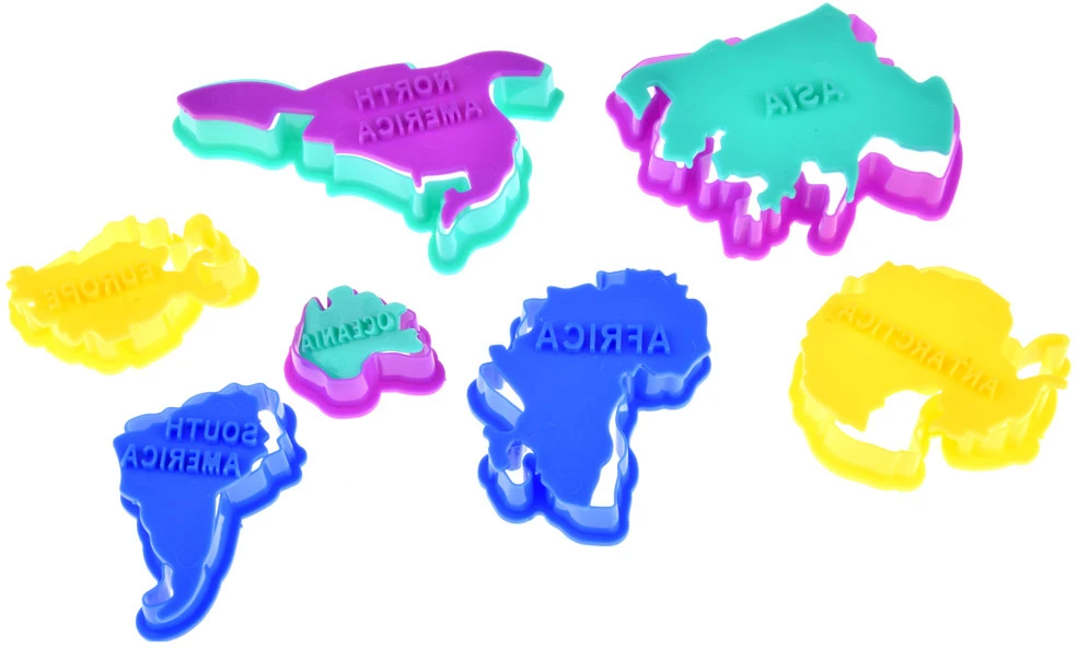 Jokomisiada Edukacinis plastilino rinkinys, žemynai, pasaulio žemėlapis, pelėsiai
