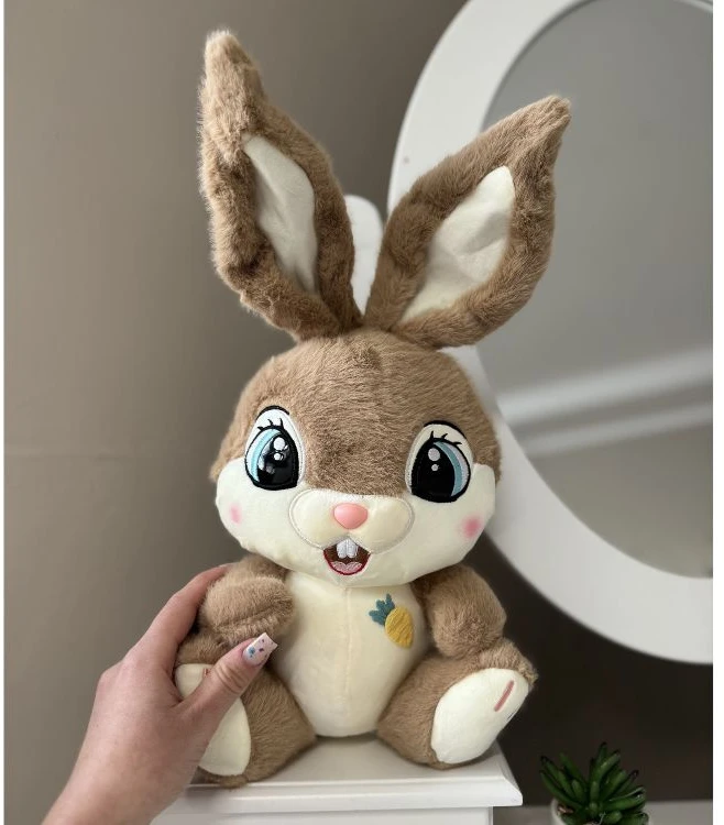 Jokomisiada Plush rabbit 40 cm. Charming ruda CARAMEL with foldable ears ZA5922