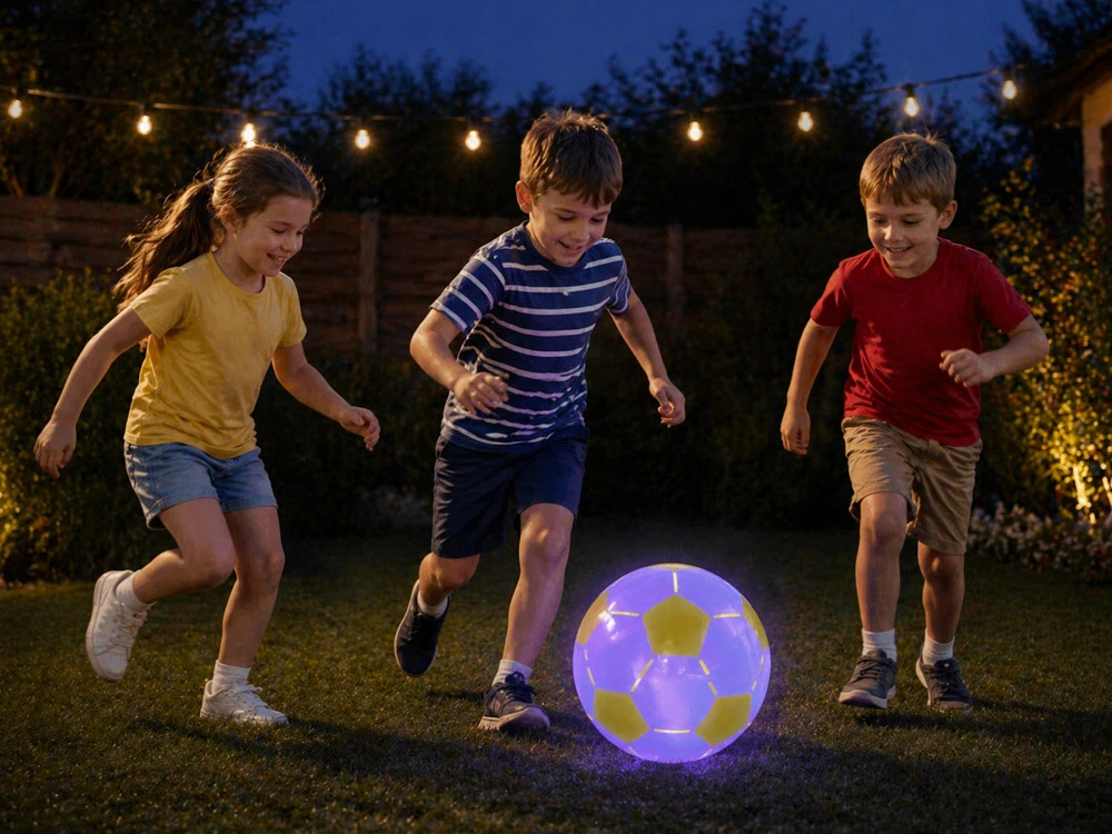 Jokomisiada Inflatable LED Ball for Kids 67 cm – Lightweight, Glowing, Perfect for Play SP0869