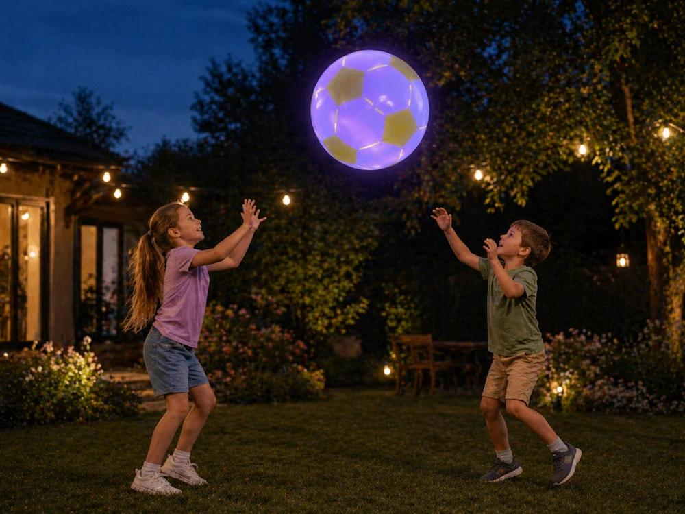 Jokomisiada Inflatable LED Ball for Kids 67 cm – Lightweight, Glowing, Perfect for Play SP0869