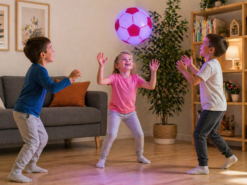Jokomisiada Inflatable LED Ball for Kids 67 cm – Lightweight, Glowing, Perfect for Play SP0869