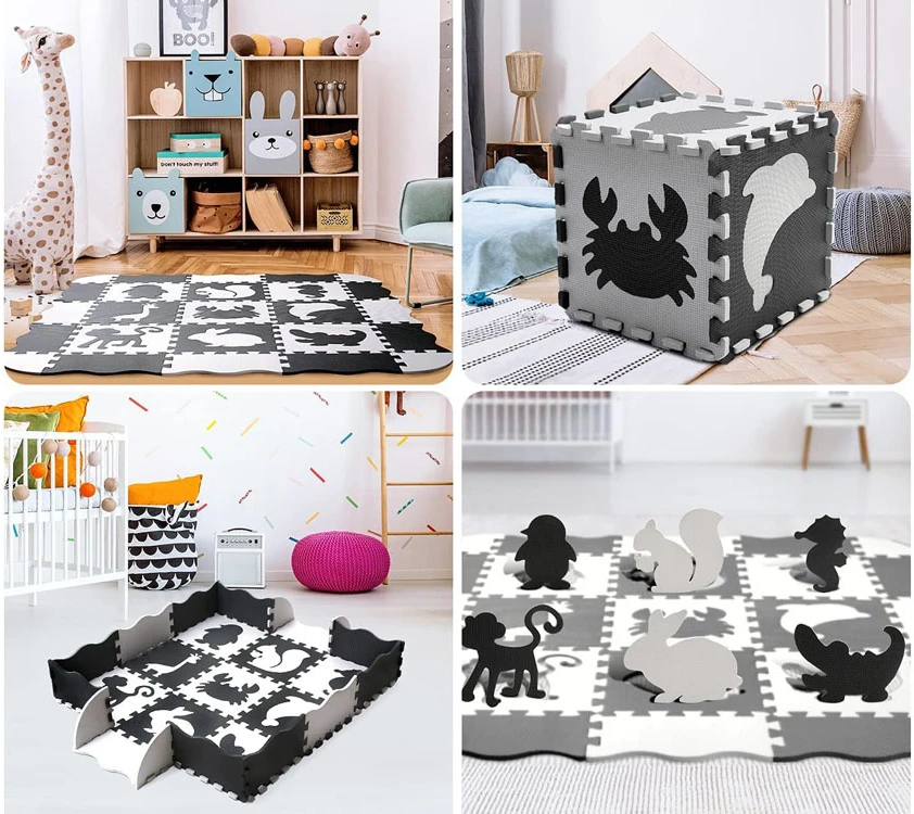 Jokomisiada Dėlionė FOAM Contrast Mat Animals Shapes