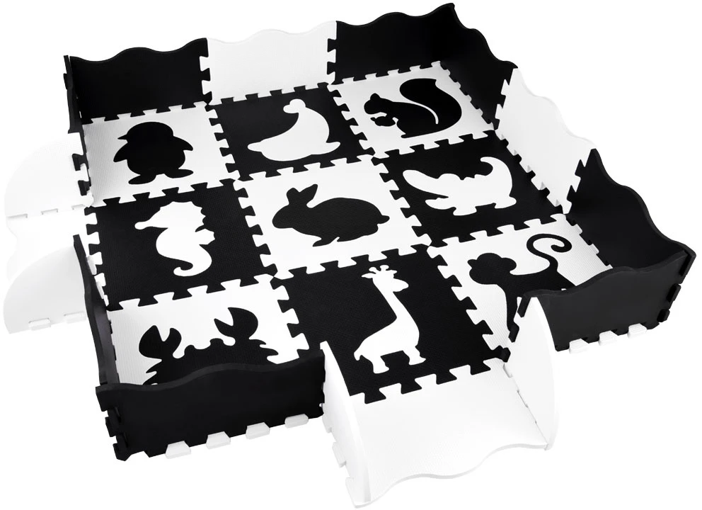 Jokomisiada Dėlionė FOAM Contrast Mat Animals Shapes