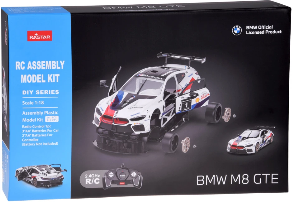 Jokomisiada Rastar 1:18 modelis BMW M8 GTE nuotoliniu būdu valdomam automobiliui