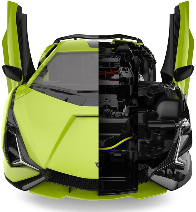 Jokomisiada Rastar 1:18 modelis Sian FKP37 nuotolinio valdymo automobiliui surinkti