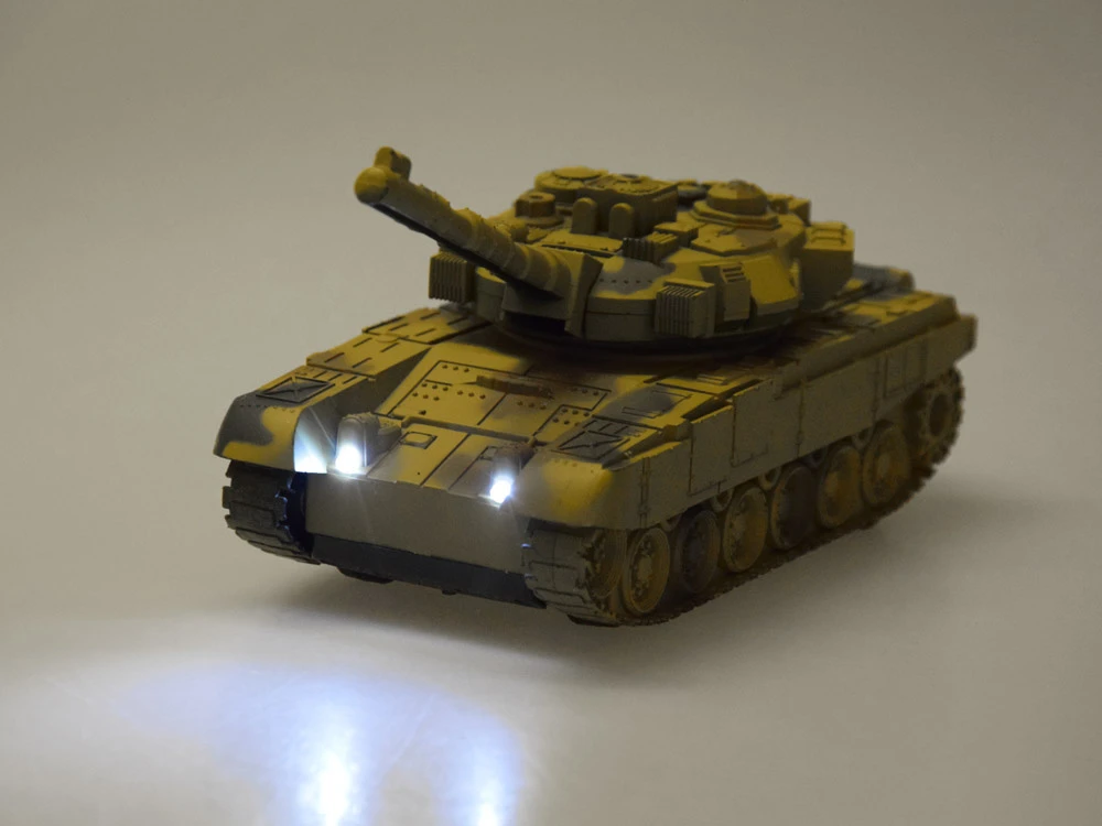 Jokomisiada RC Tank with Remote Control, Rotating Turret, Lights, Realistic Sound