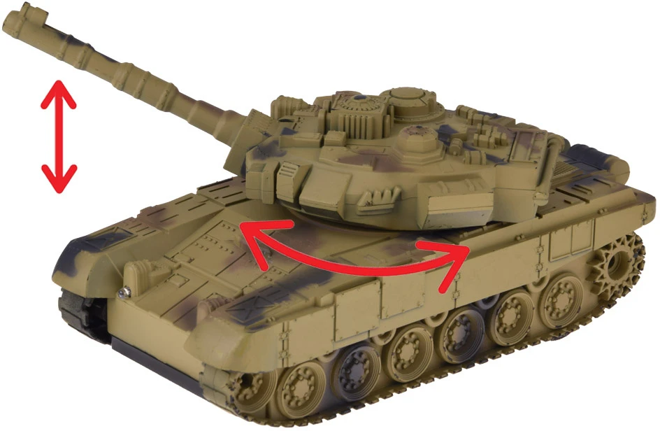 Jokomisiada RC Tank with Remote Control, Rotating Turret, Lights, Realistic Sound