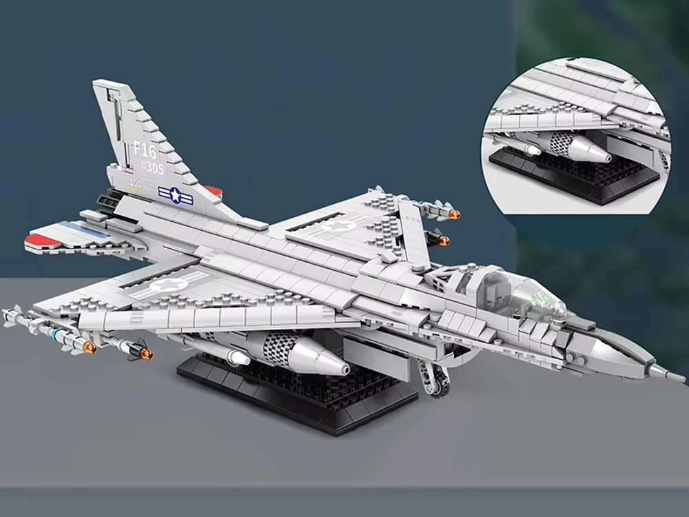 Jokomisiada Reobrix F16 naikintojas lėktuvų statybos blokeliai
