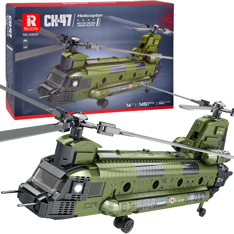 „Jokomisiada Reobrix“ licencijuoti statybiniai blokai CH-47 „Chinook“ sraigtasparnis, 1458 vnt. ZA5802