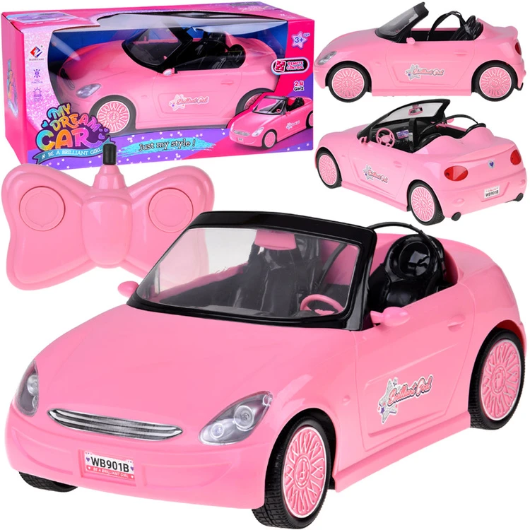 Jokomisiada Rožinė RC Convertible Car with Lights and Remote Control RC0713