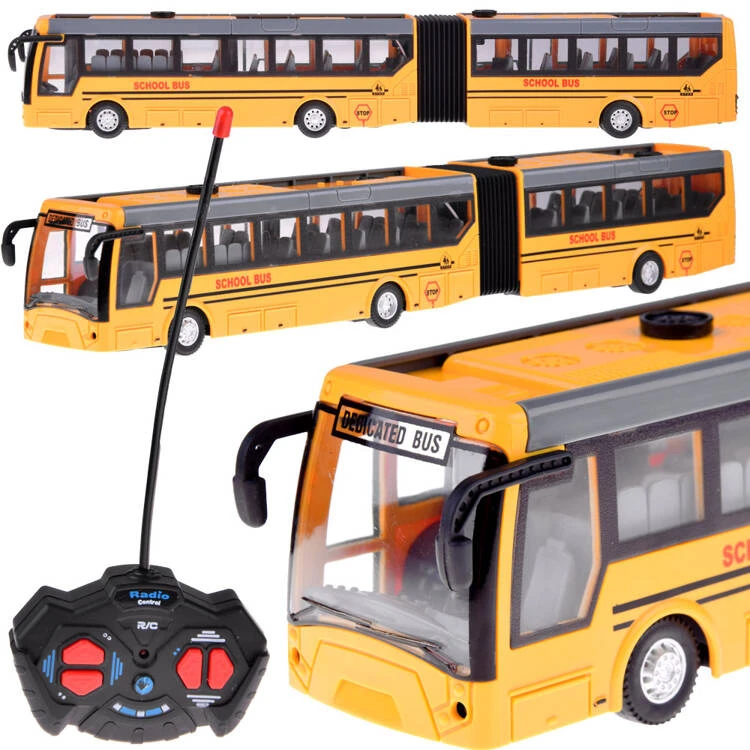 Jokomisiada Miesto mokyklinis autobusas, kurį kontroliuoja nuotolinio valdymo pultas